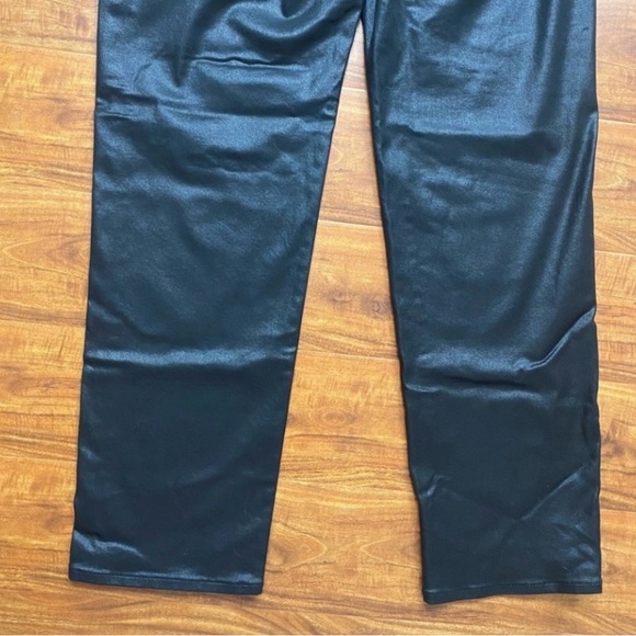 Express Womens Black Shiny Super High Rise Modern Straight Stretch Pants Size 10 - Picture 7 of 14